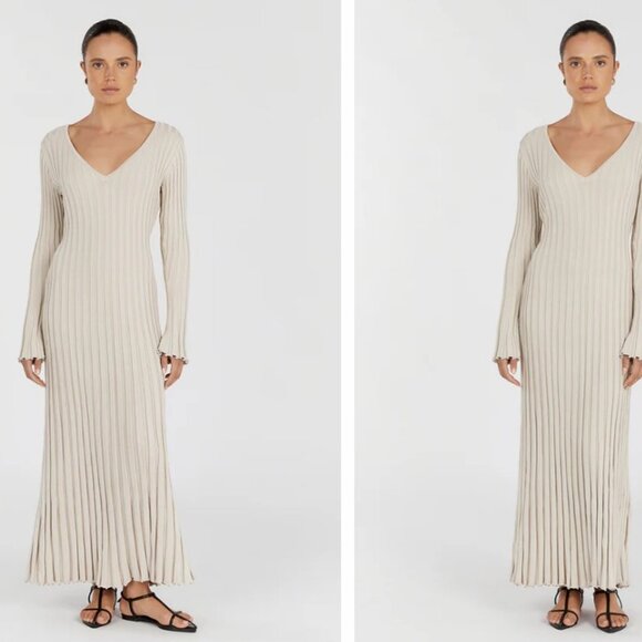 DISSH Dresses & Skirts - DISSH REIGN STONE SLEEVED KNIT MIDI DRESS